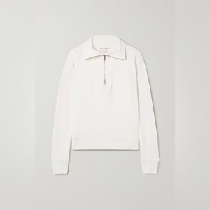 Nili Lotan Bentley Quarter Zip Sweatshirt - ecru